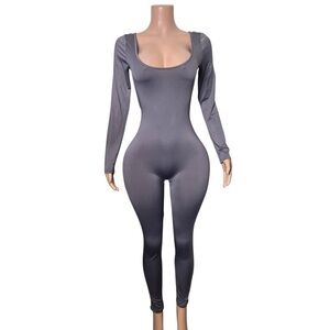 Gray Long Sleeve Bodysuit